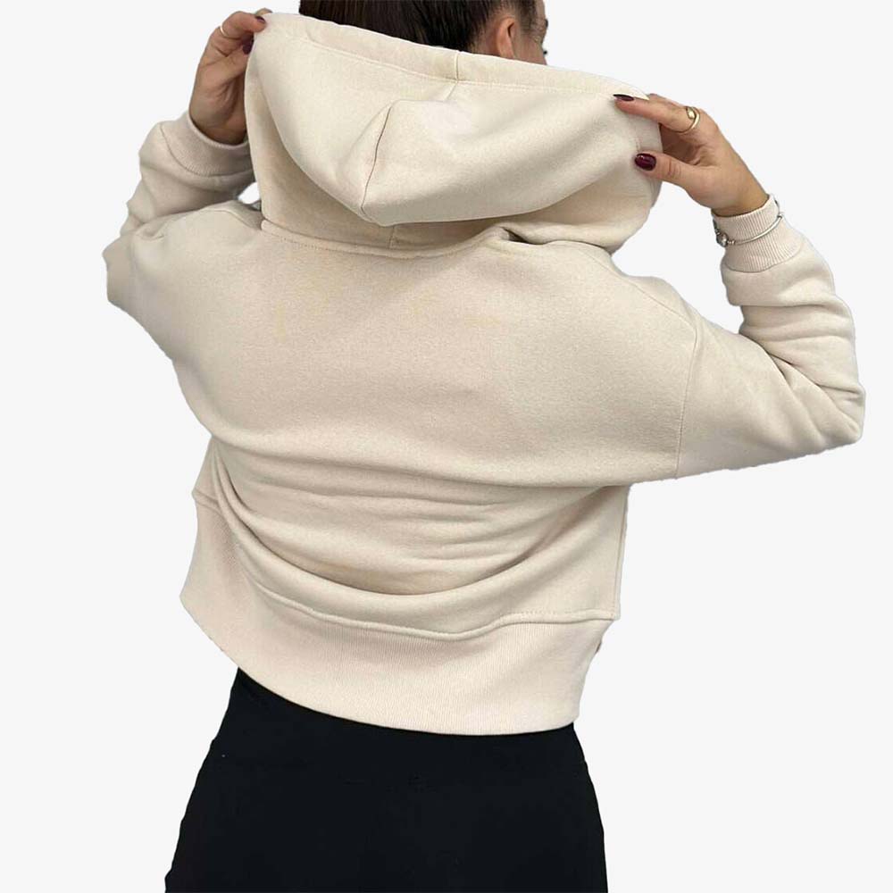 Single Color Zipper Hoodie Women - Image 3