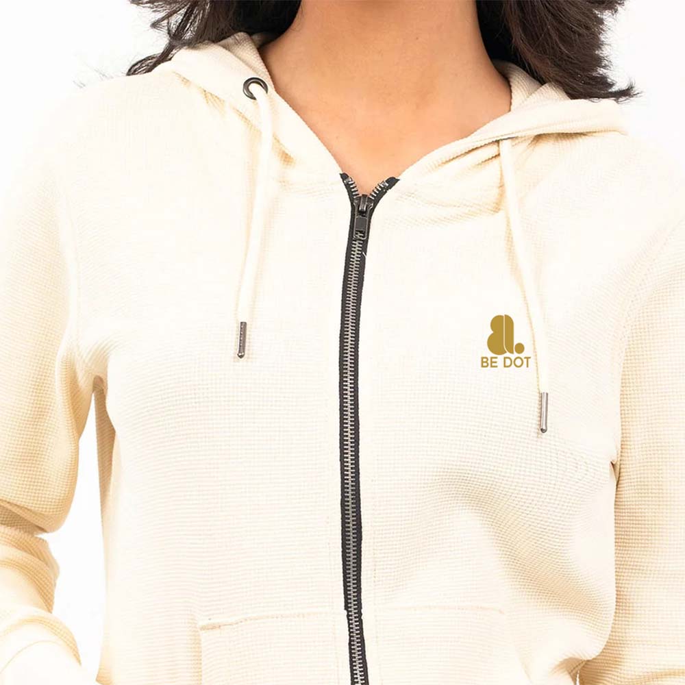 Single Color Zipper Hoodie Women - Image 4