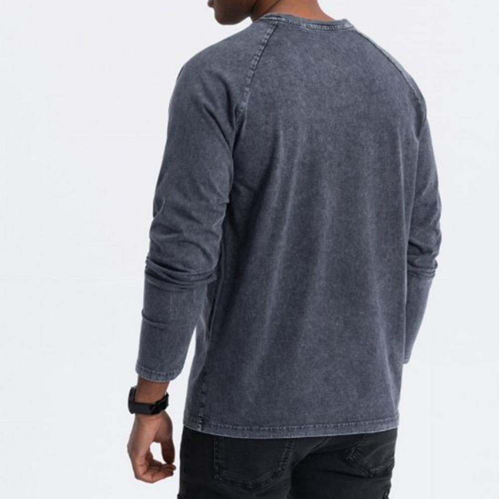 Men Acid Wash Oversize Long Sleeve Tee