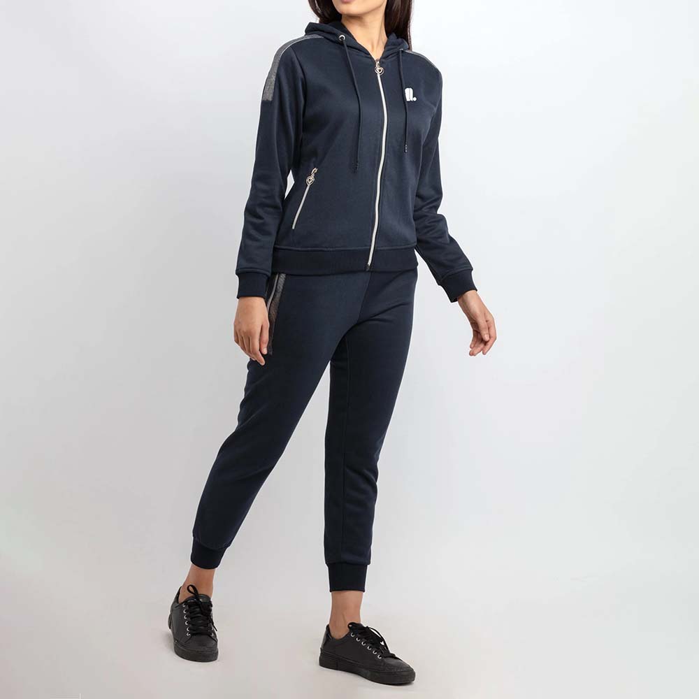 Single Color Zipper Track Suit Women
