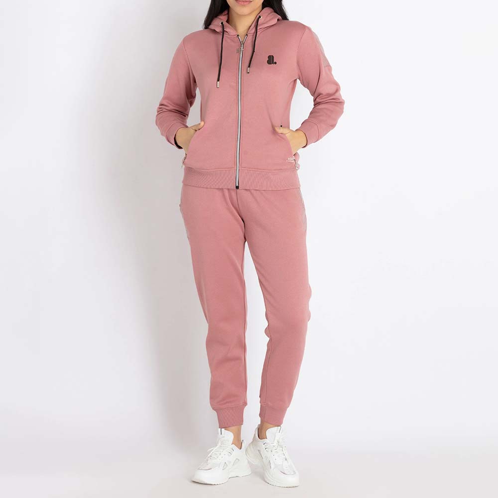 Single Color Zipper Track Suit Women