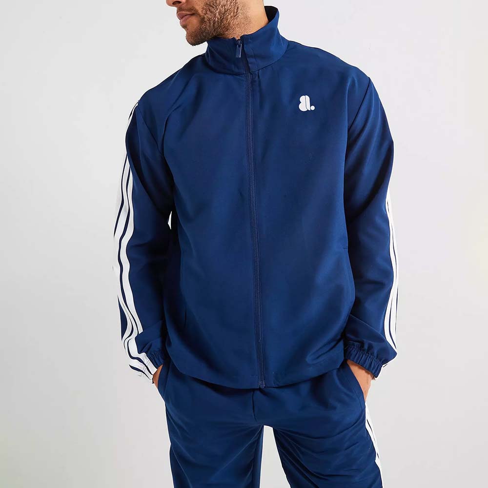 Single Color Zipper Track Suit Men - Image 4