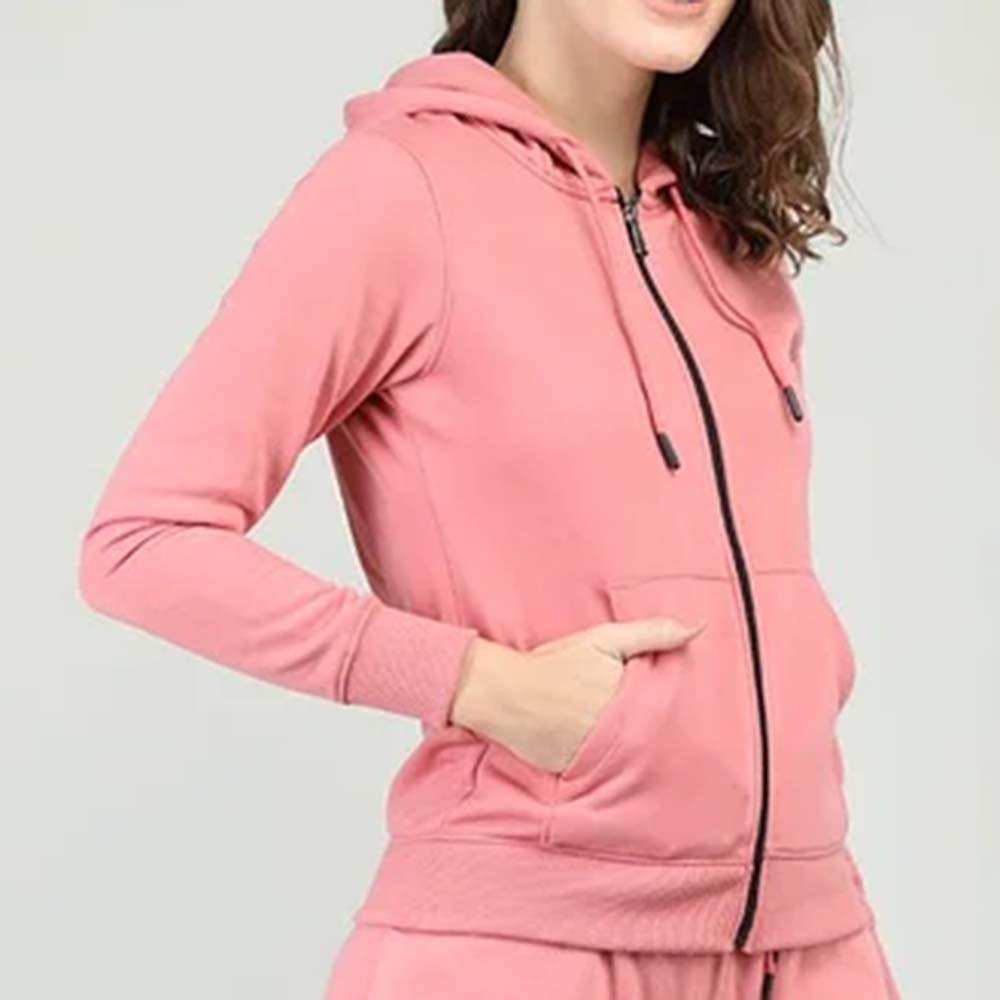 Single Color Zipper Track Suit Women - Image 5