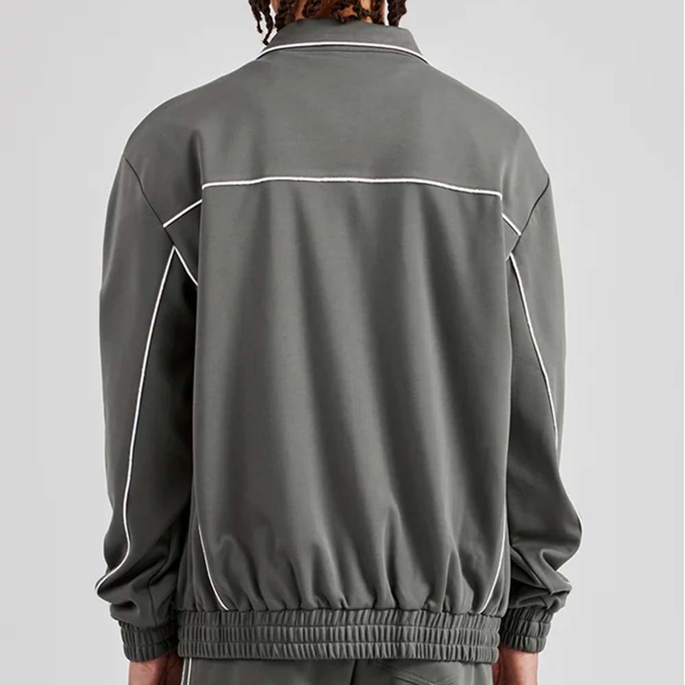 Single Color Zipper Track Suit Men - Image 6