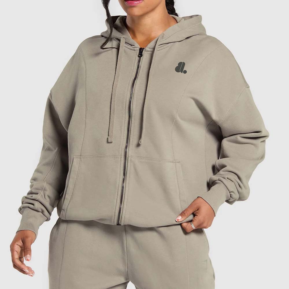 Single Color Zipper Track Suit Women