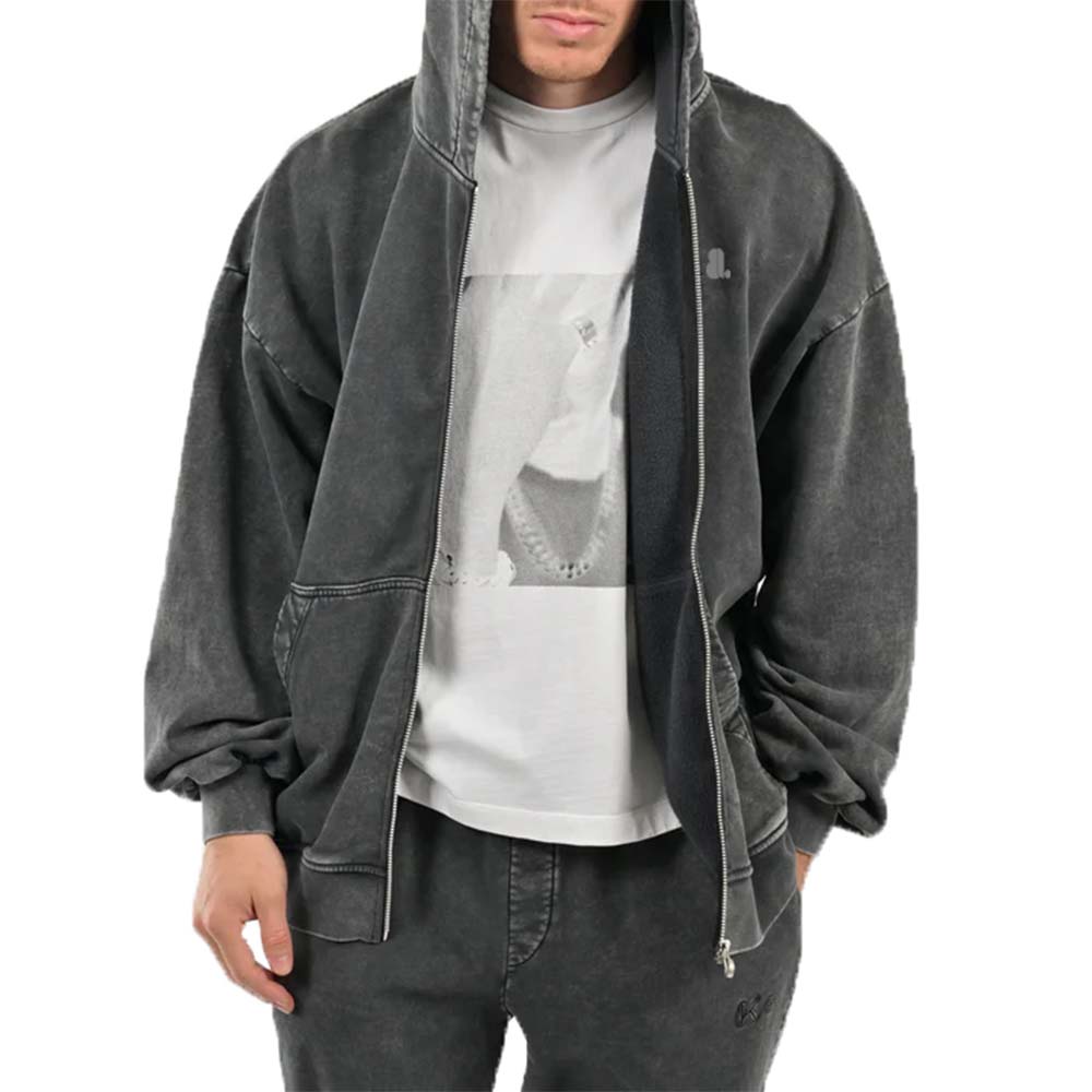 Acid Wash Zipper Track Suit Men