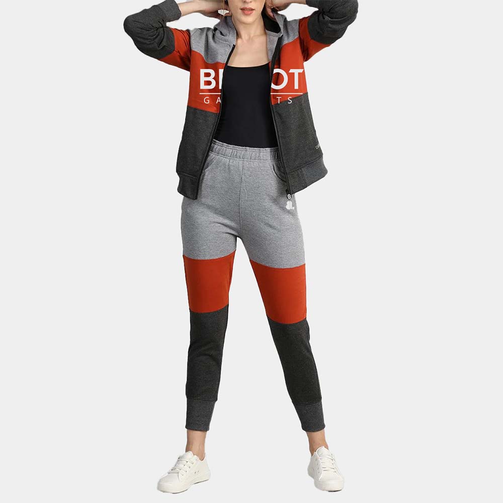 Block Zipper Track Suit Women