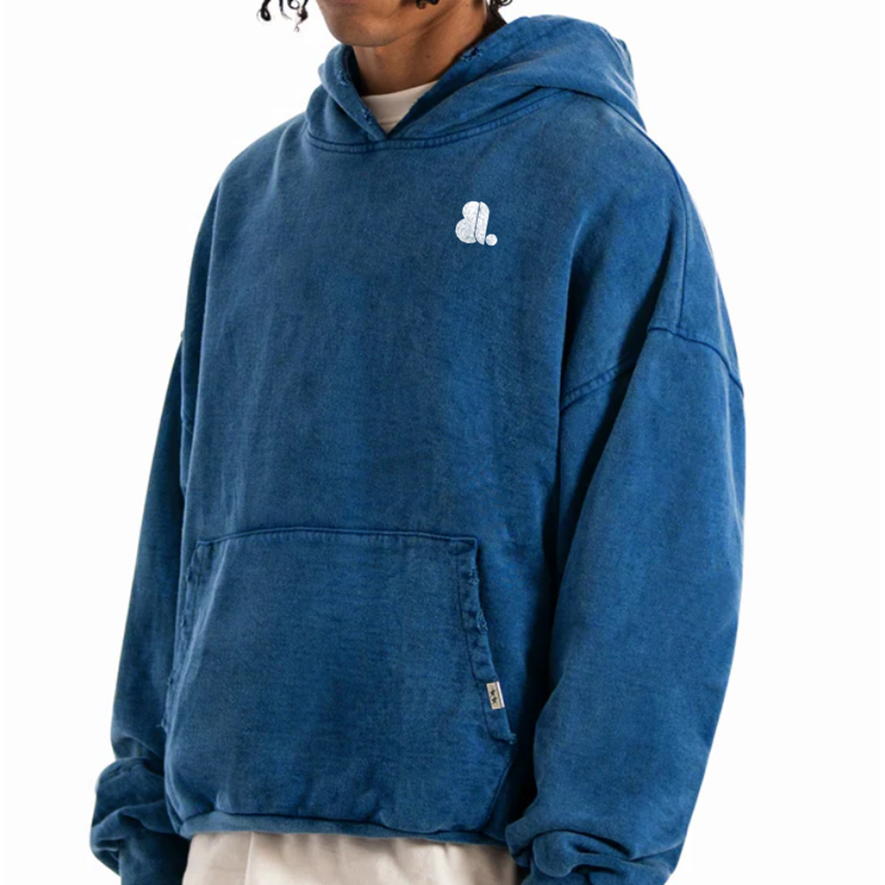Acid Wash Pullover Hoodie Men