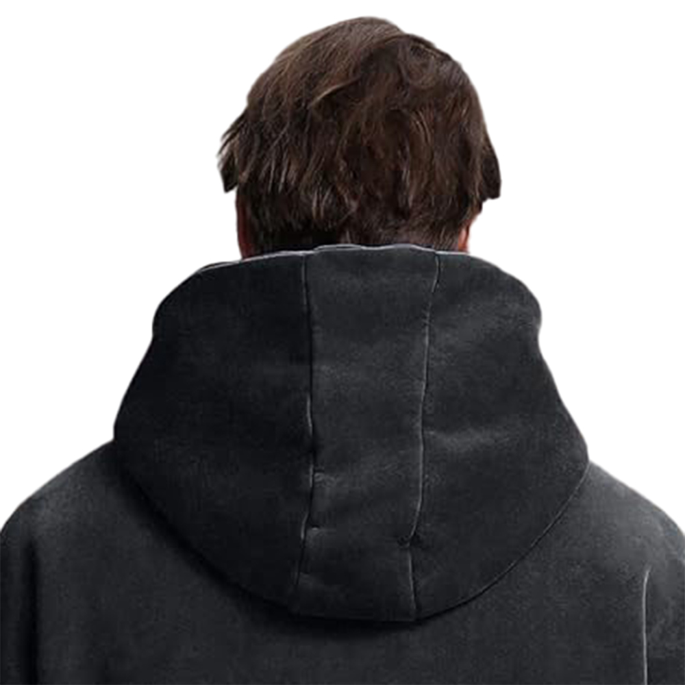 Acid Wash Zipper Hoodie Men - Image 5