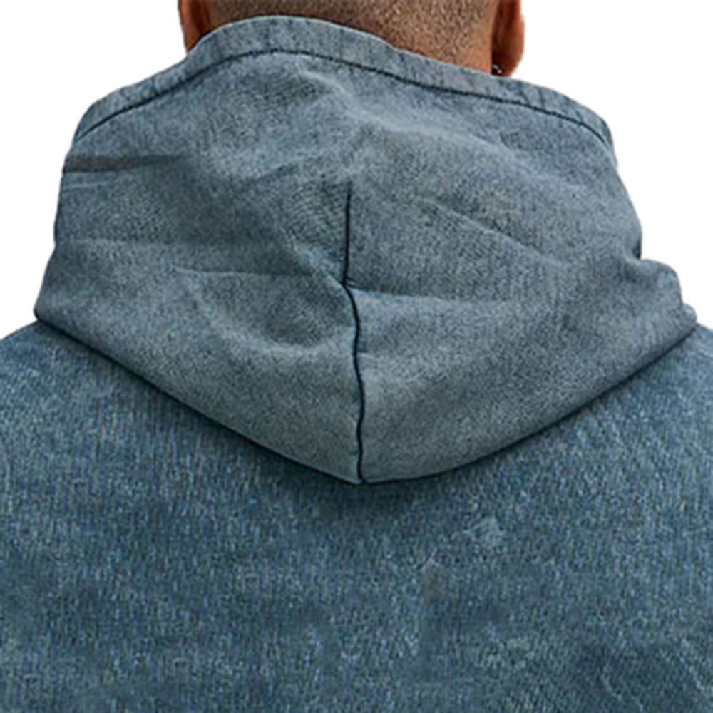Acid Wash Zipper Hoodie Men - Image 6