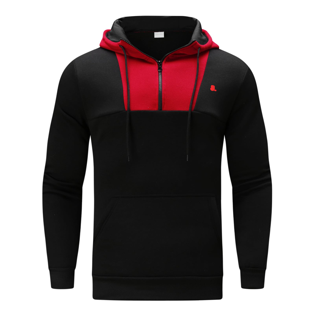 Block Zipper Hoodie Men - Image 5