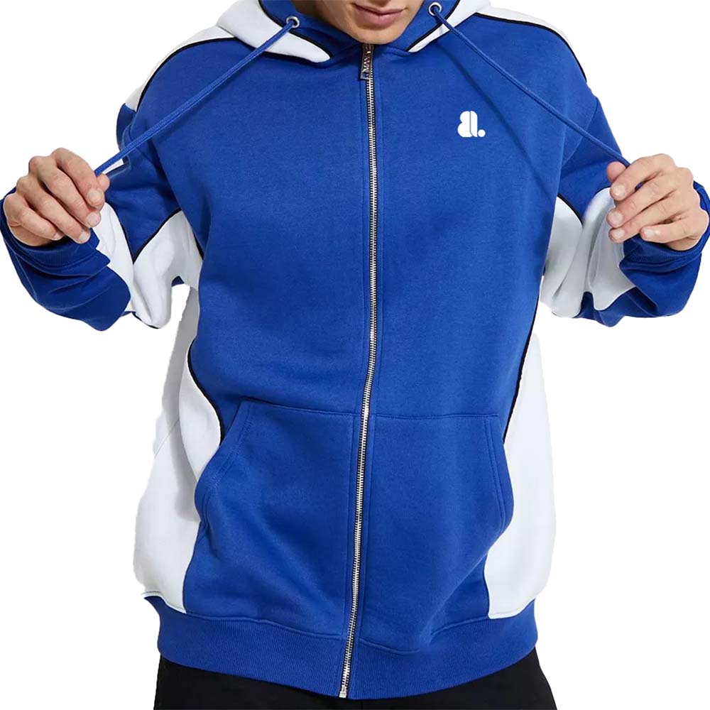 Block Zipper Hoodie Men