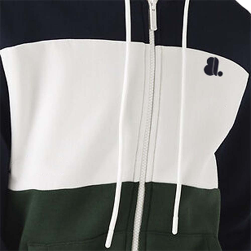 Block Zipper Hoodie Men - Image 5