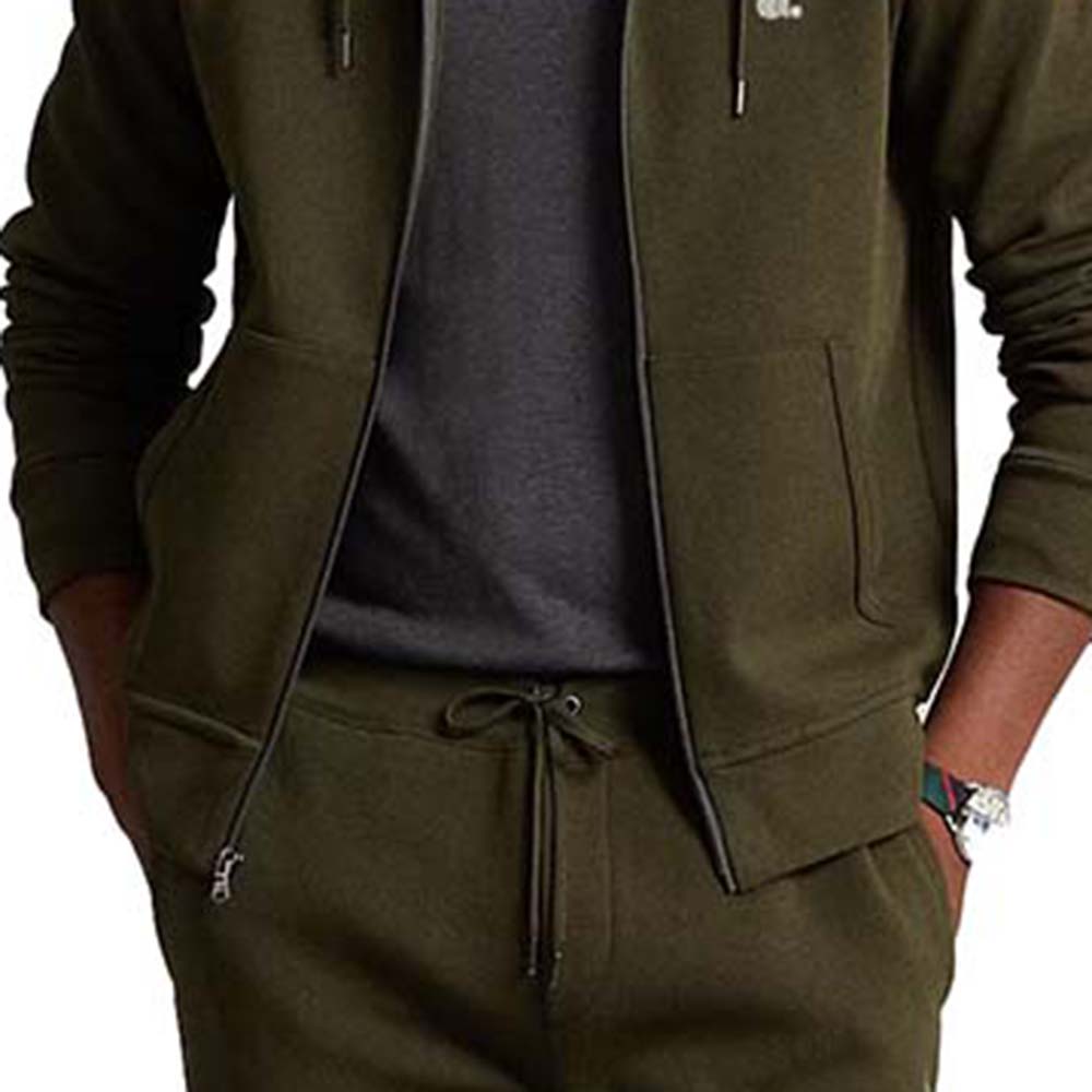 Single Color Zipper Hoodie Men - Image 6