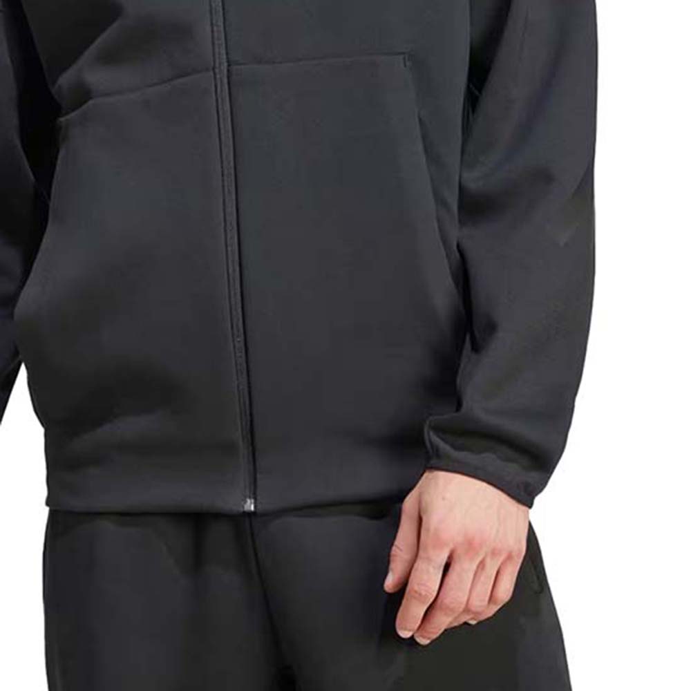 Single Color Zipper Hoodie Men - Image 5