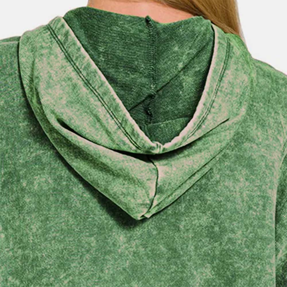 Acid Wash Zipper Hoodie Women - Image 4