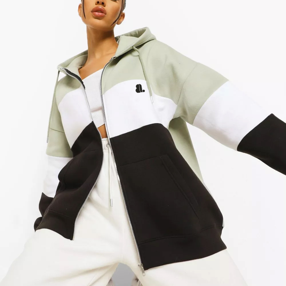 Blok Zipper Hoodie Women - Image 5