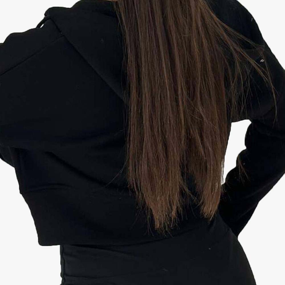 Single Color Zipper Hoodie Women