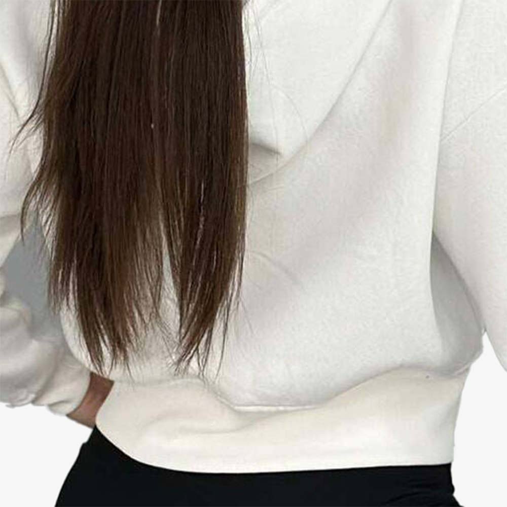 Single Color Zipper Hoodie Women - Image 4