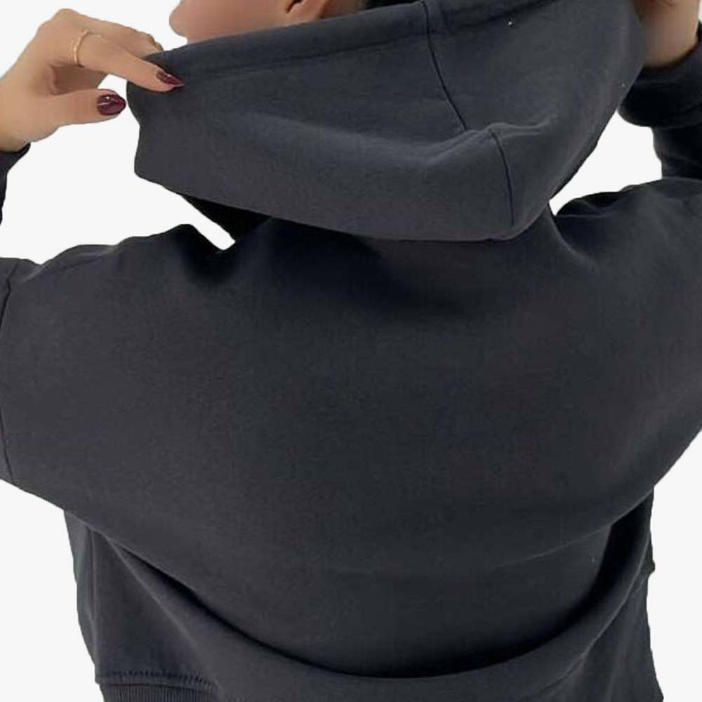 Single Color Zipper Hoodie Women - Image 6