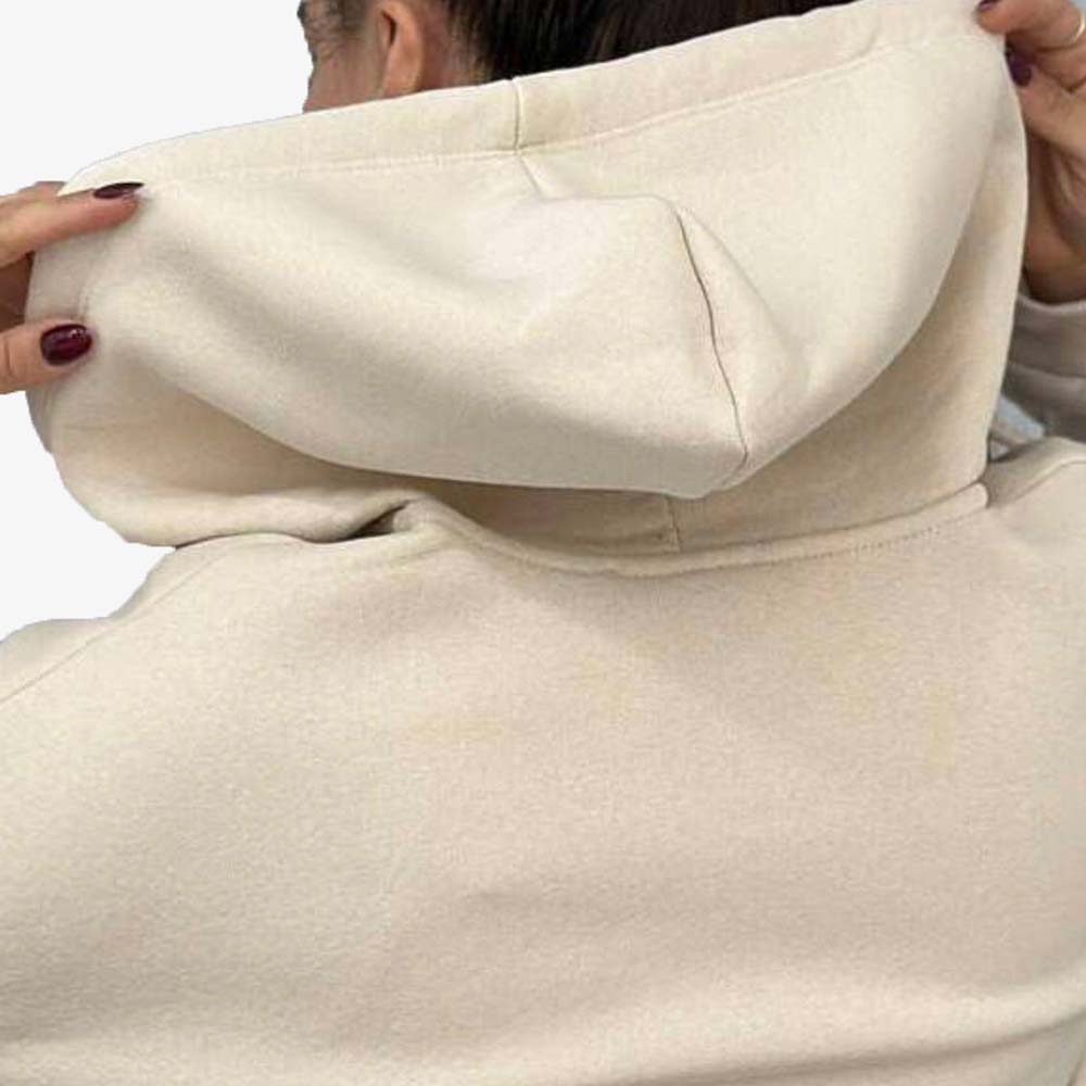 Single Color Zipper Hoodie Women - Image 4