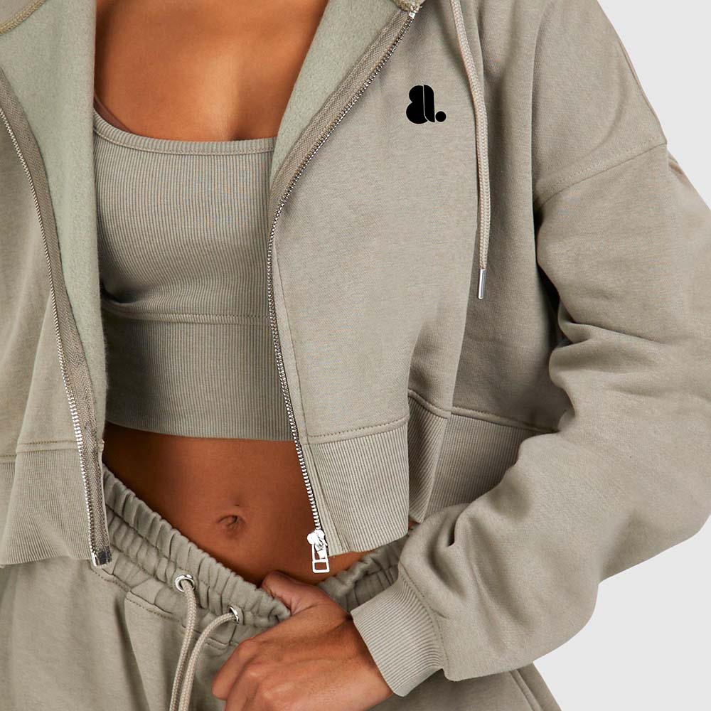 Acid Wash Zipper Track Suite Women - Image 5