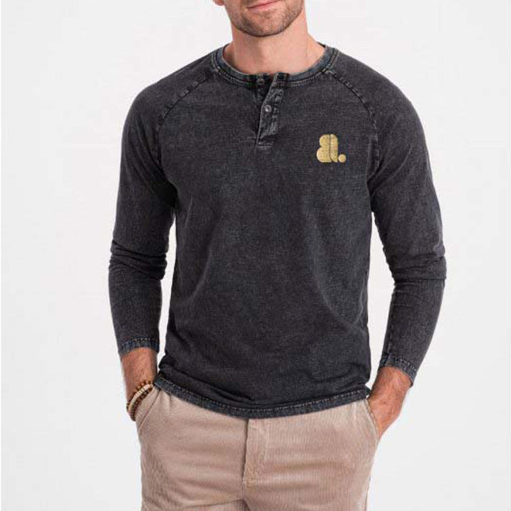 Men Acid Wash Oversize Long Sleeve Tee