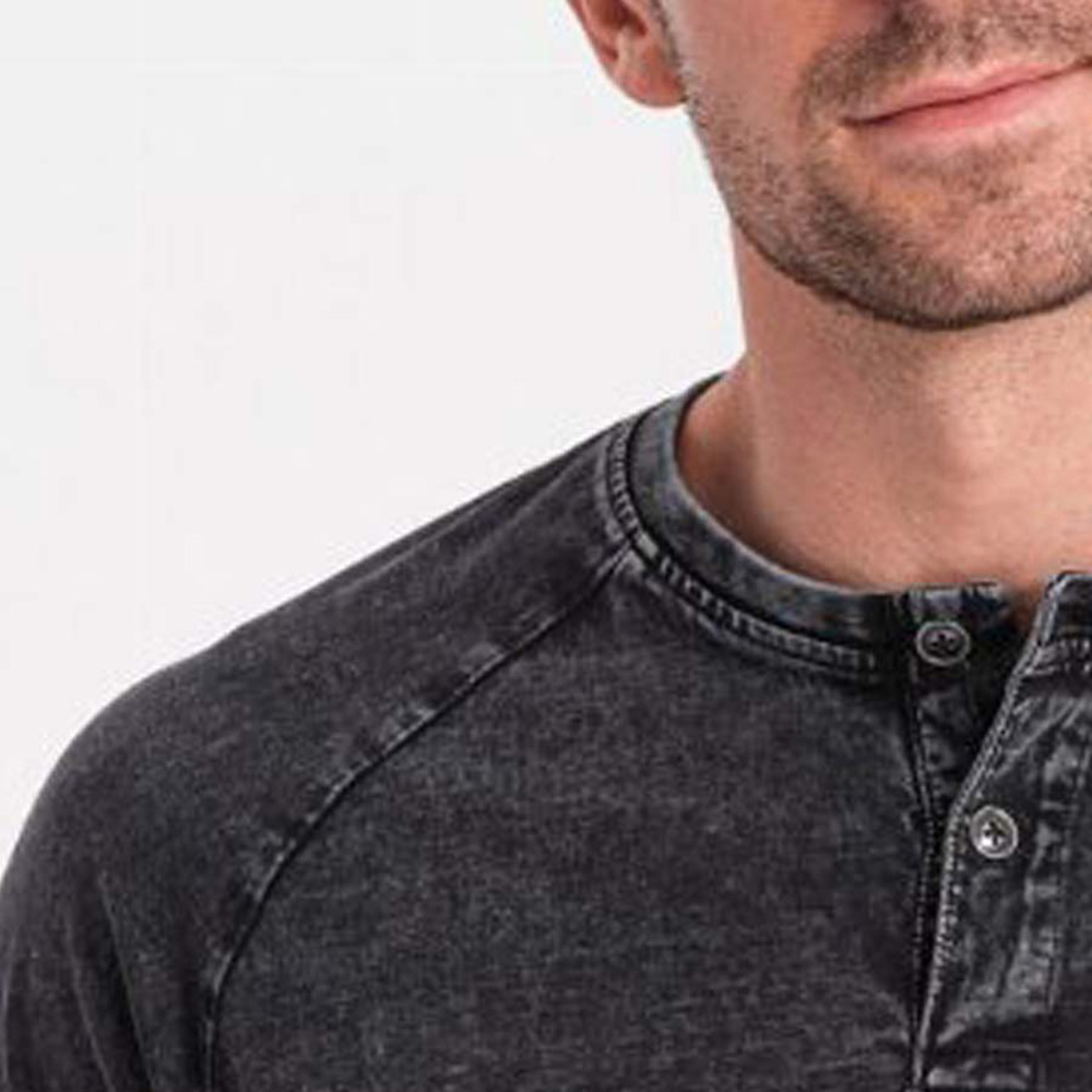 Men Acid Wash Oversize Long Sleeve Tee