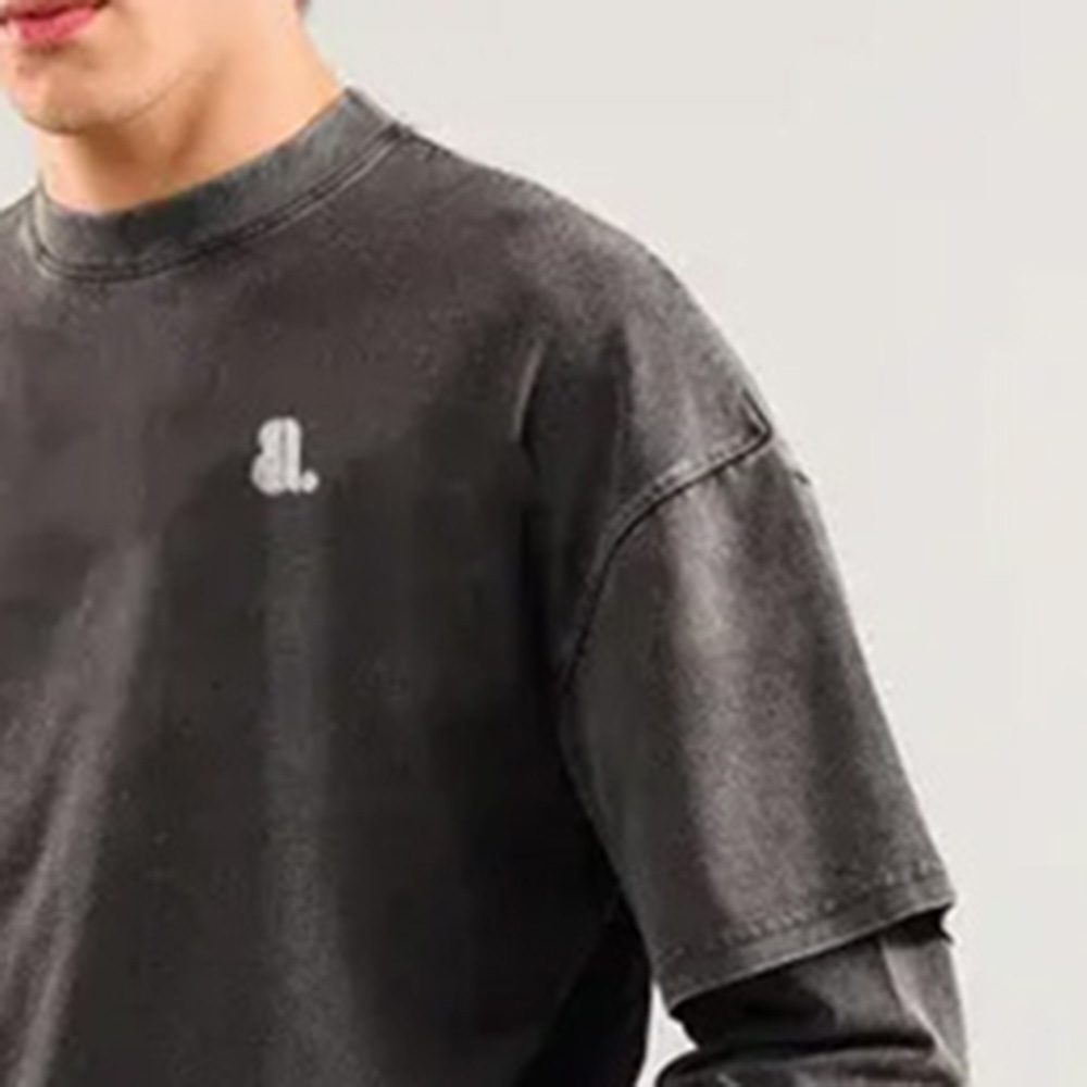 Men Acid Wash Oversize Long Sleeve Tee - Image 6