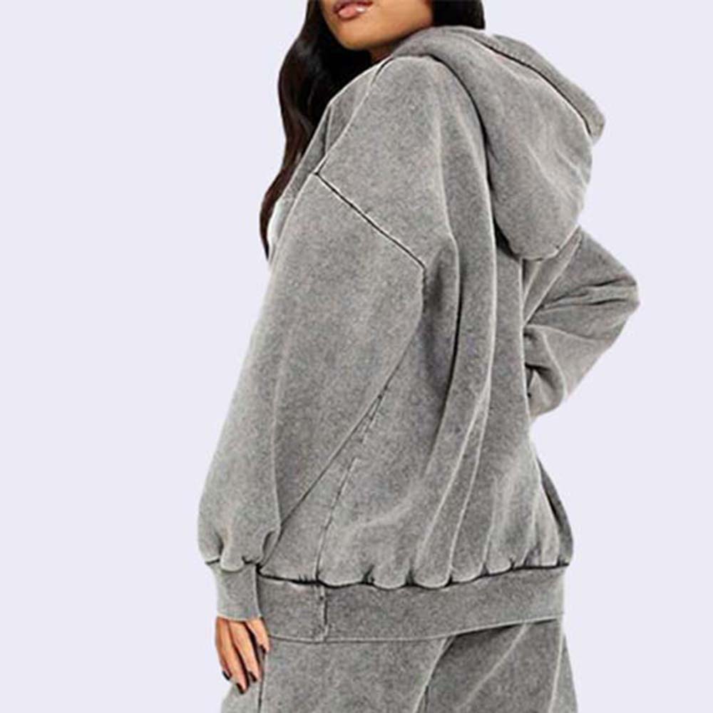 Acid Wash Pull Over Track Suit Women - Image 6