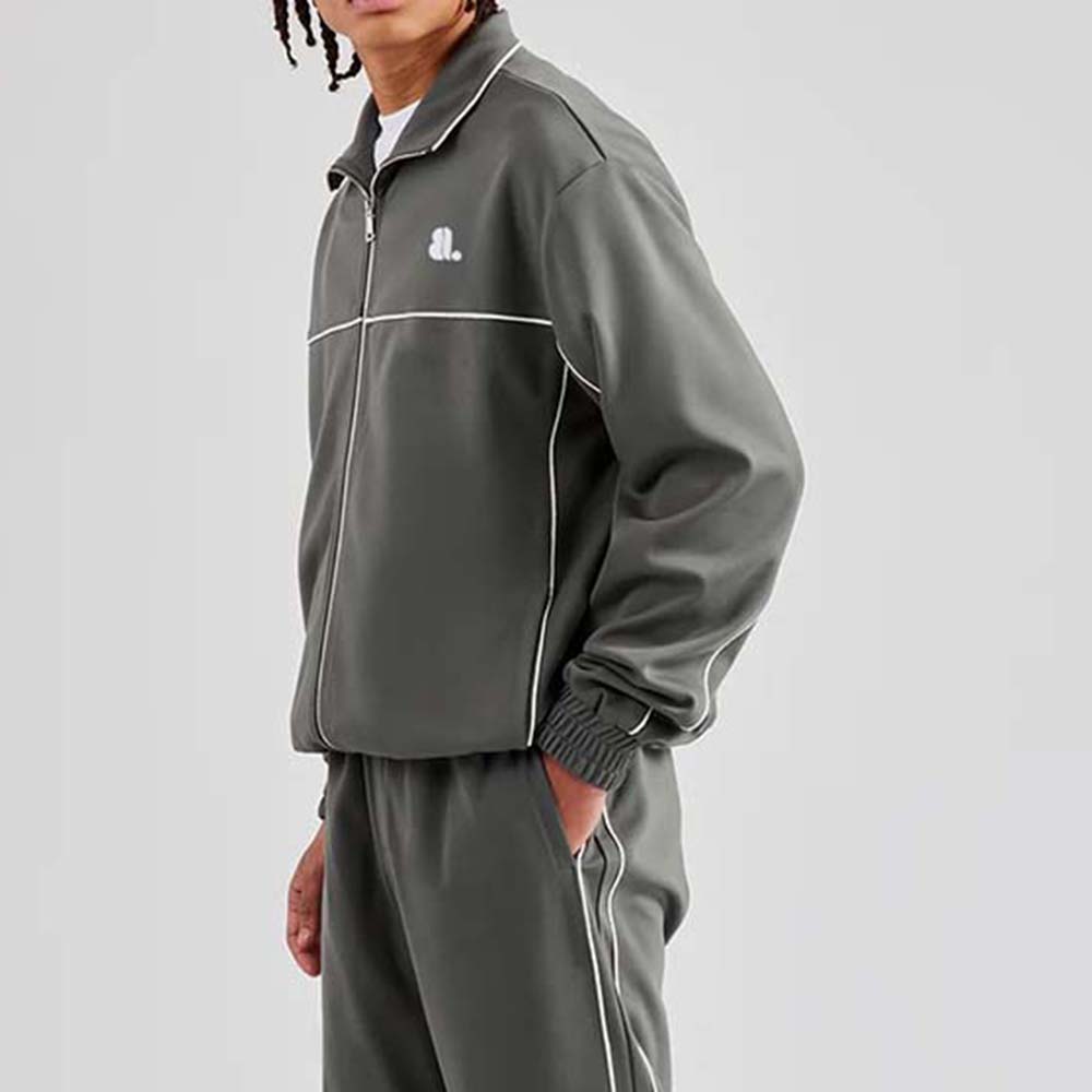 Single Color Zipper Track Suit Men - Image 4