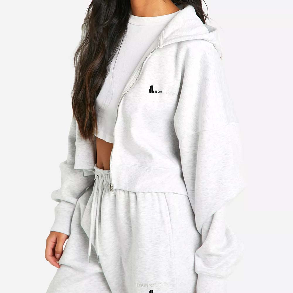 Single Color Zipper Track Suit Women - Image 6