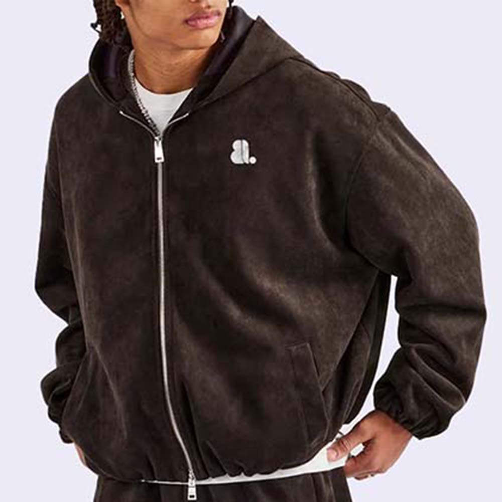 Acid Wash Zipper Track Suit Men - Image 6