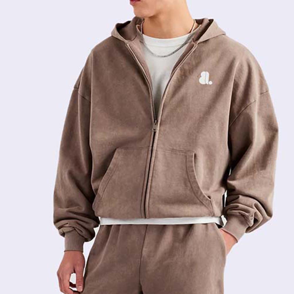 Acid Wash Zipper Track Suit Men - Image 6