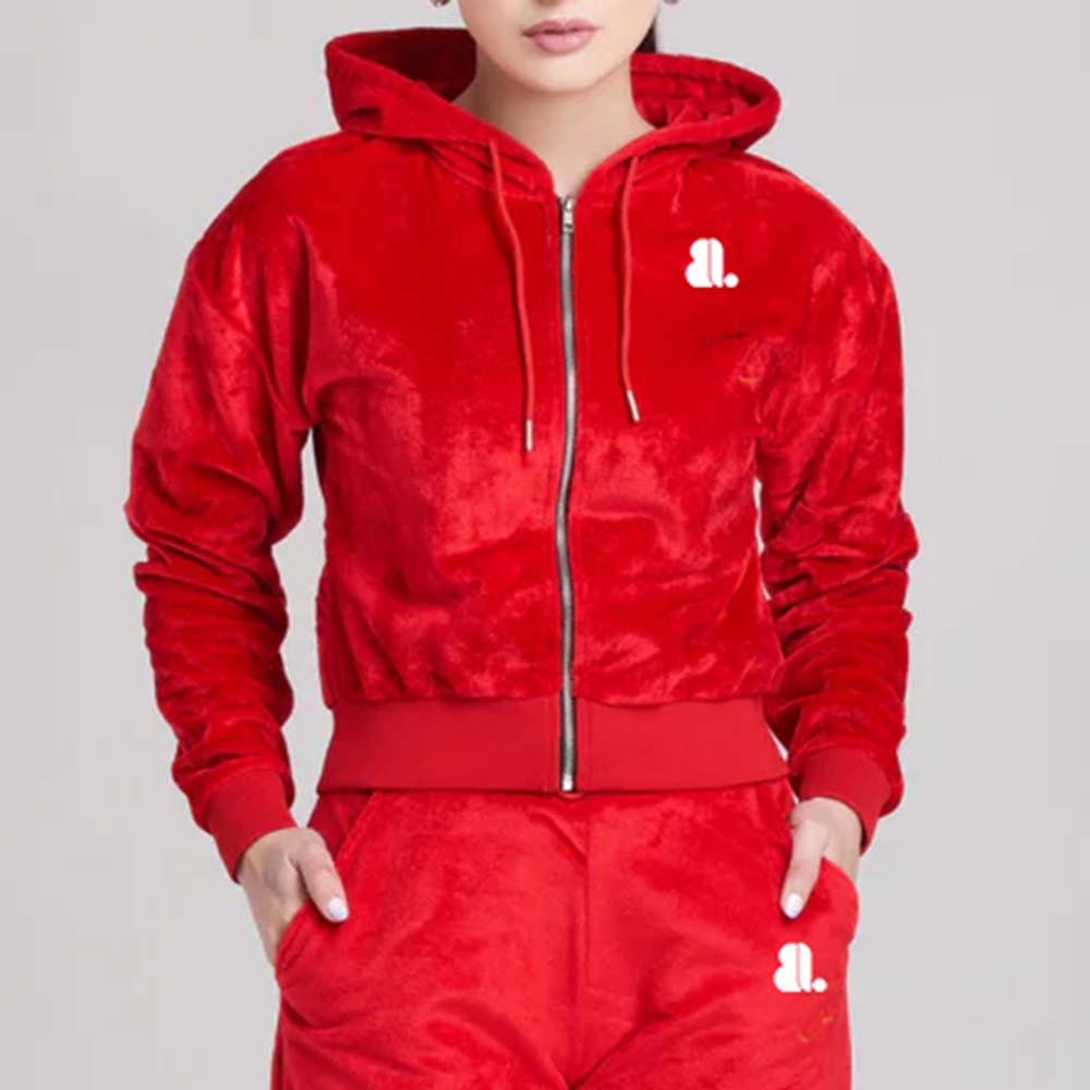 Single Color Zipper Track Suit Women