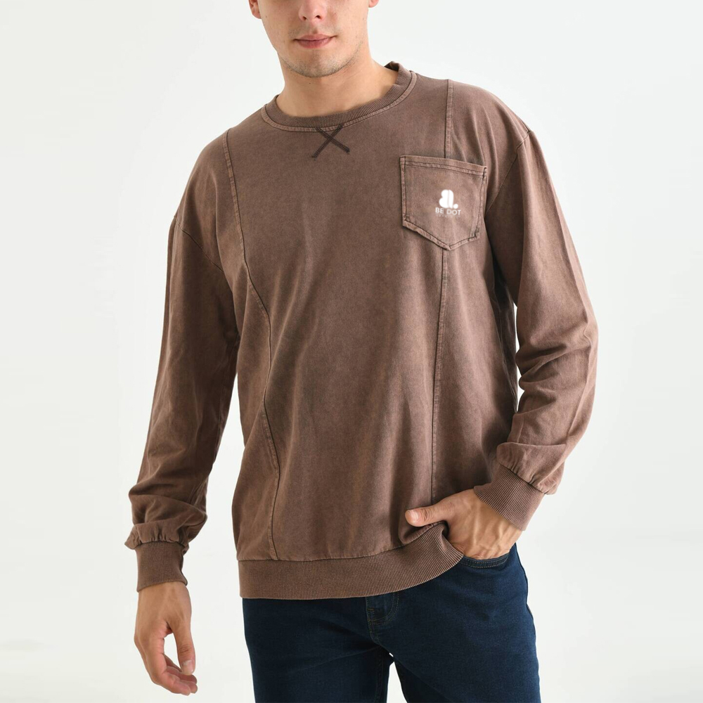 Men Acid Wash Sweat Shirt