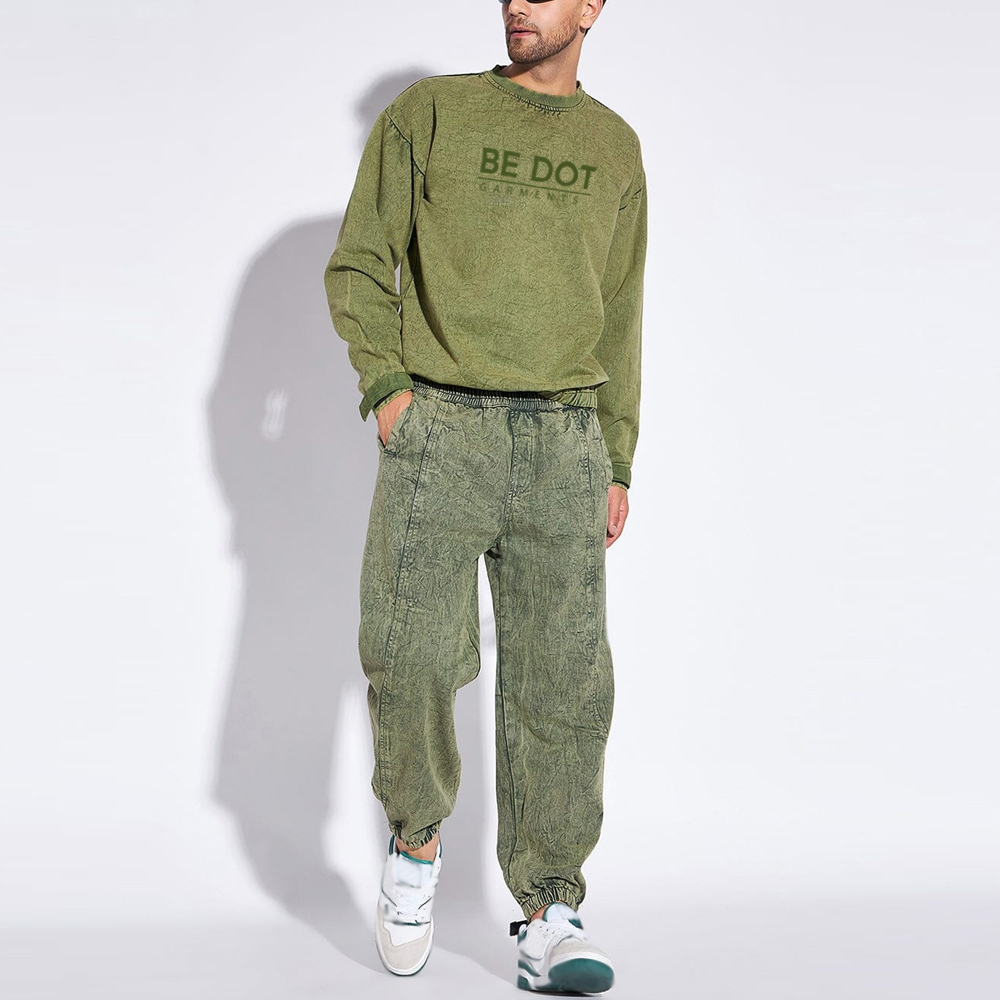 Men Acid Wash Sweat Shirt