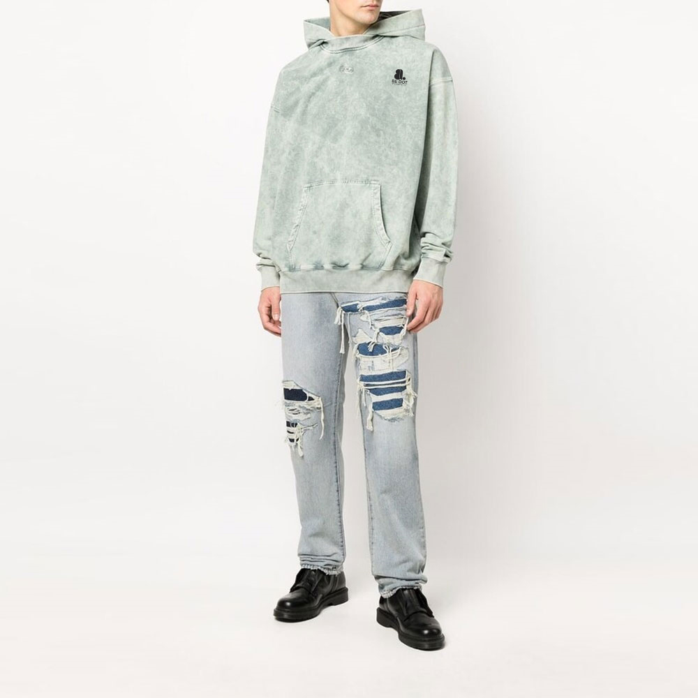 Acid Wash Pullover Hoodie Men