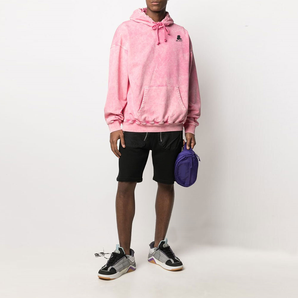 Acid Wash Pullover Hoodie Men