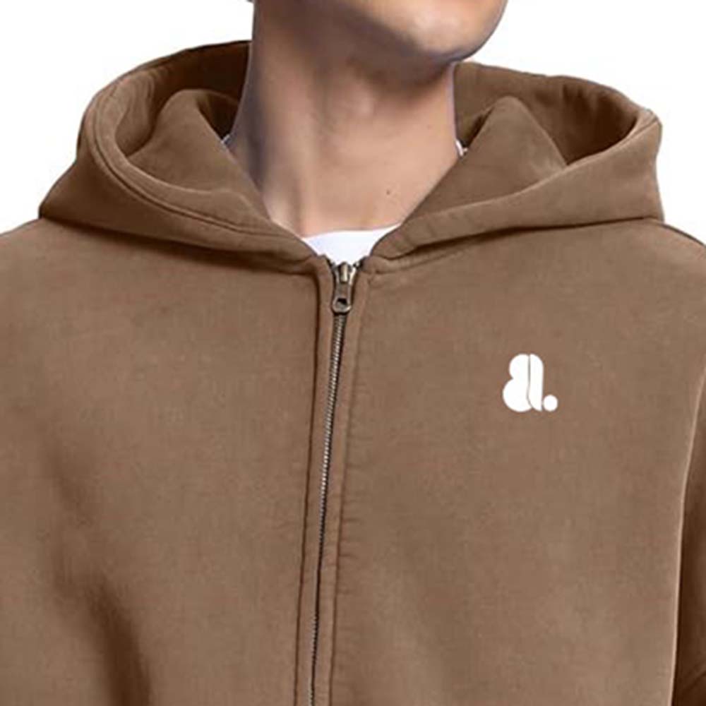 Acid Wash Zipper Hoodie Men - Image 6