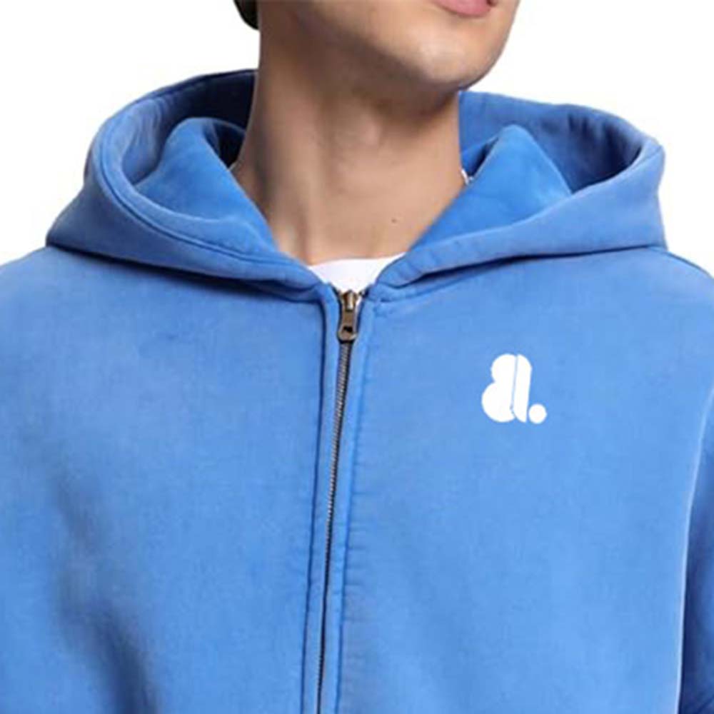 Acid Wash Zipper Hoodie Men - Image 4