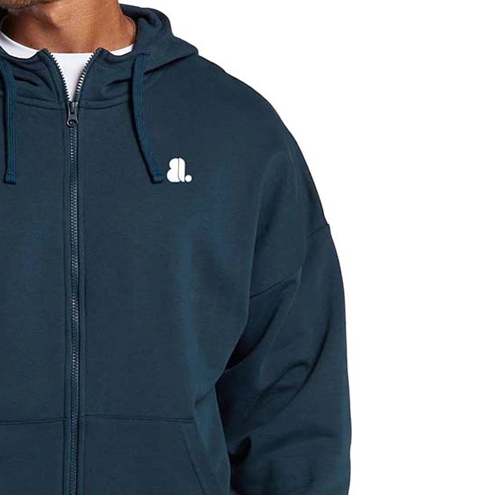 Single Color Zipper Hoodie Men - Image 6
