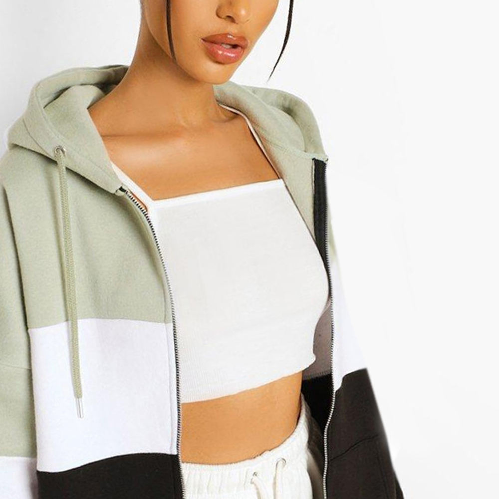 Blok Zipper Hoodie Women - Image 6