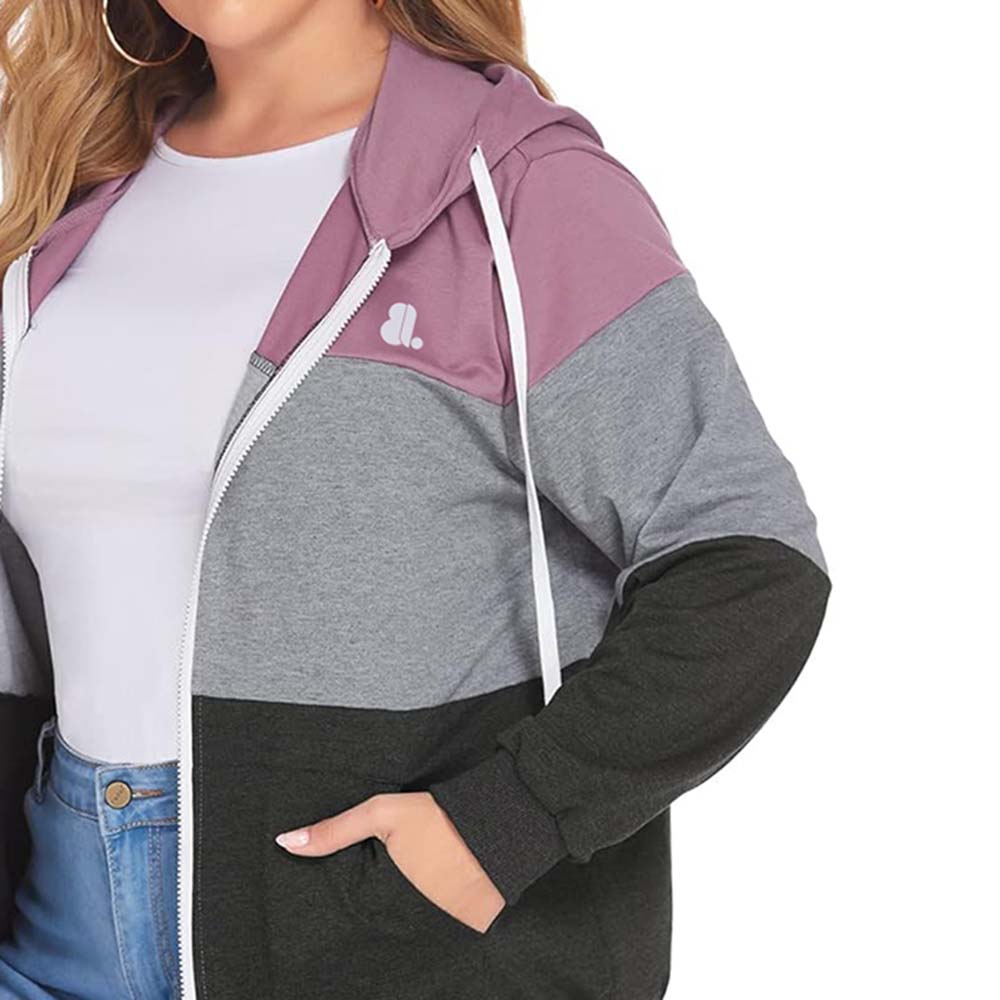 Blok Zipper Hoodie Women - Image 6