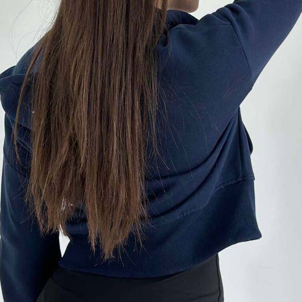 Single Color Zipper Hoodie Women - Image 6