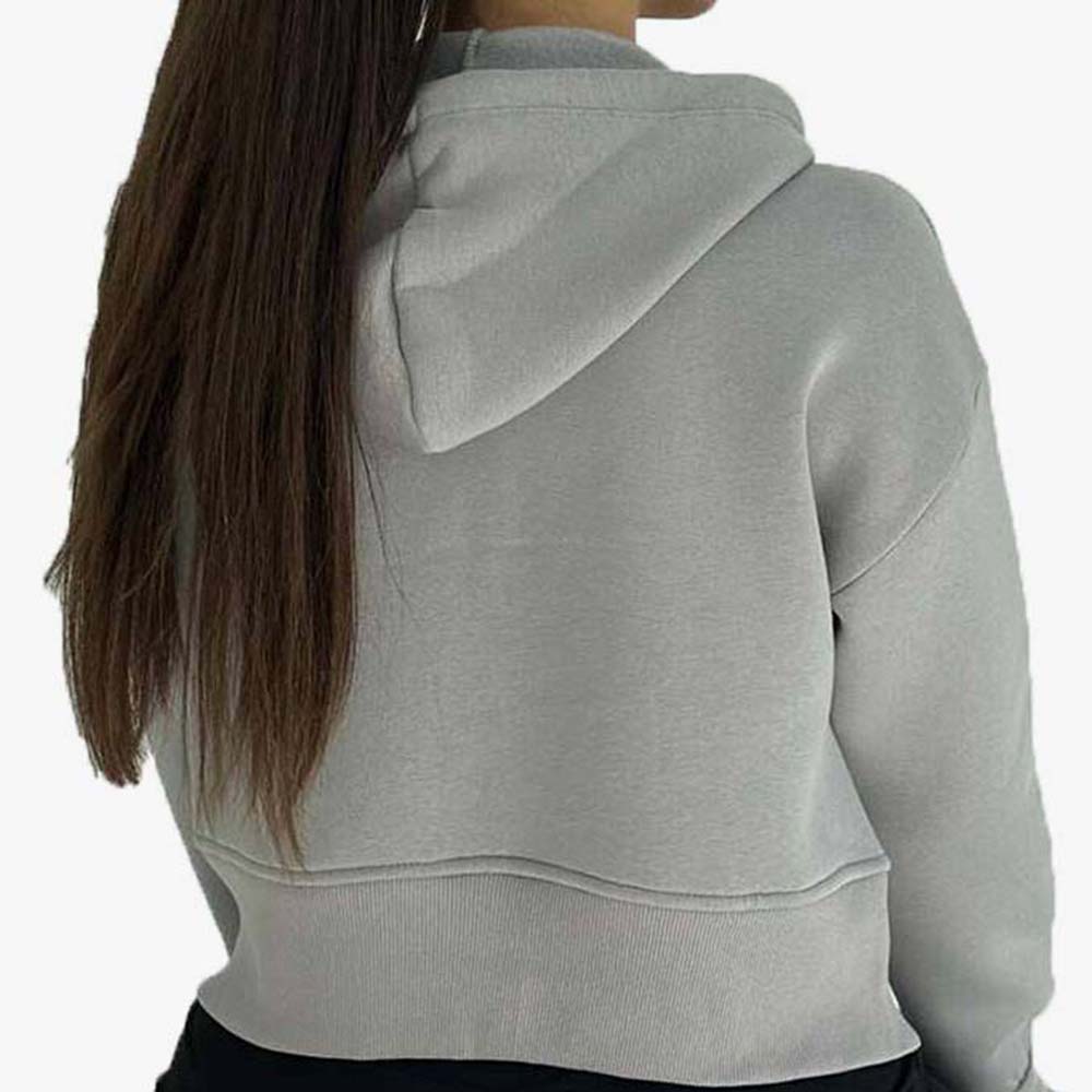 Single Color Zipper Hoodie Women - Image 5