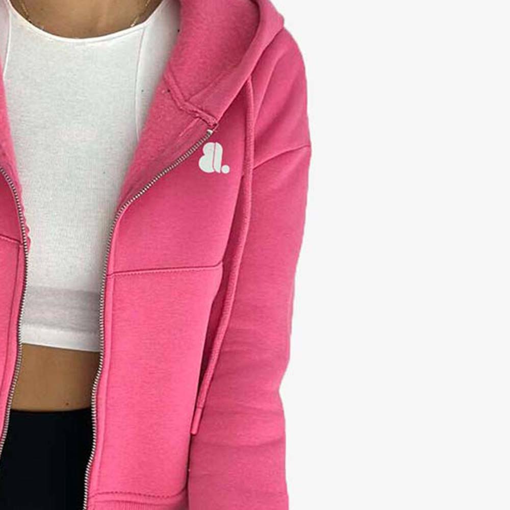 Single Color Zipper Hoodie Women