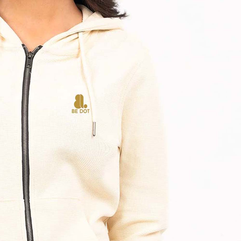 Single Color Zipper Hoodie Women - Image 6