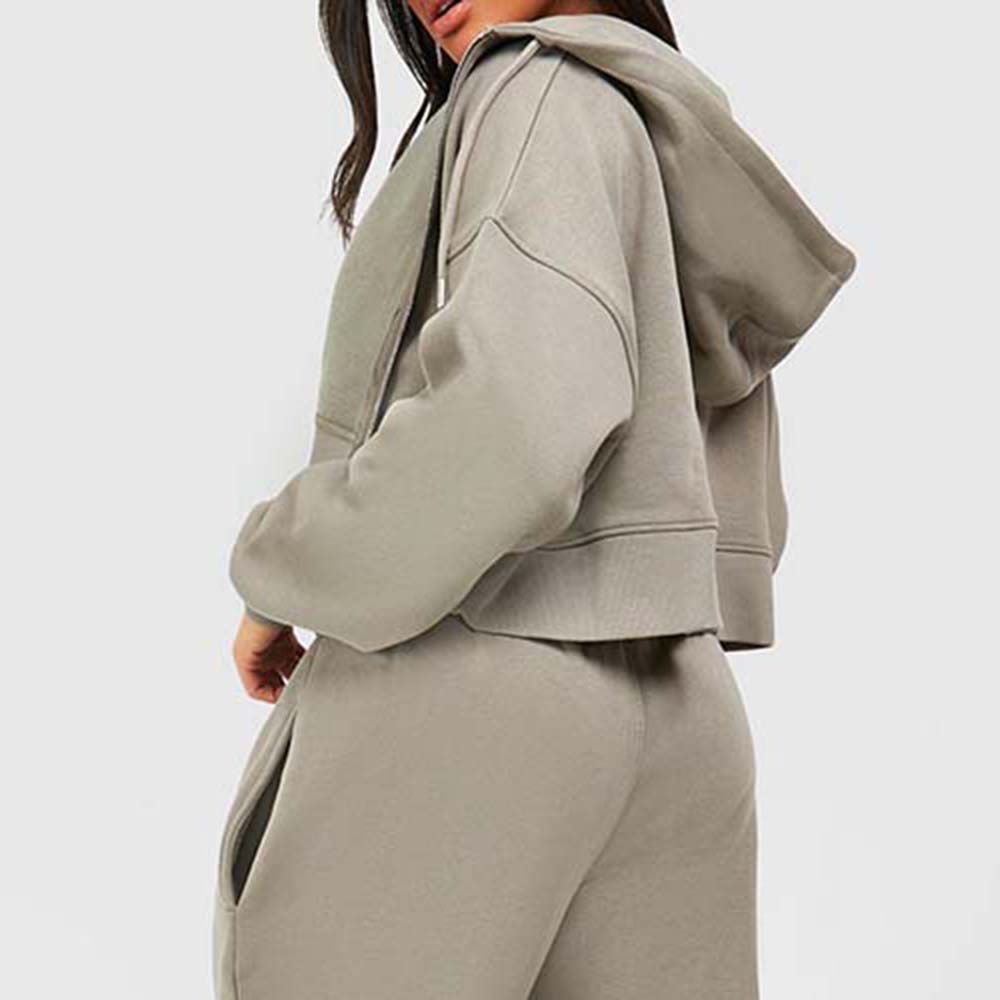 Acid Wash Zipper Track Suite Women - Image 6