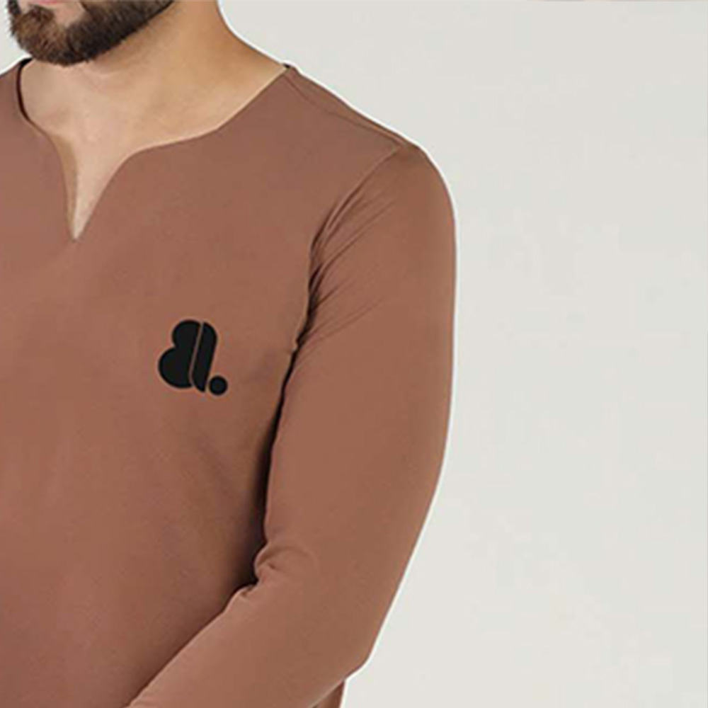 Men V-Neck Long Sleeve Tee - Image 6